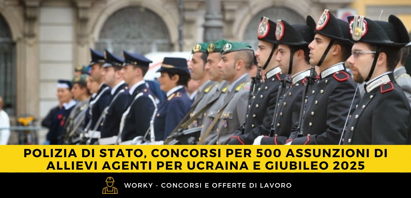 Polizia di Stato, concorsi per 500 assunzioni di Allievi Agenti per Ucraina e Giubileo 2025